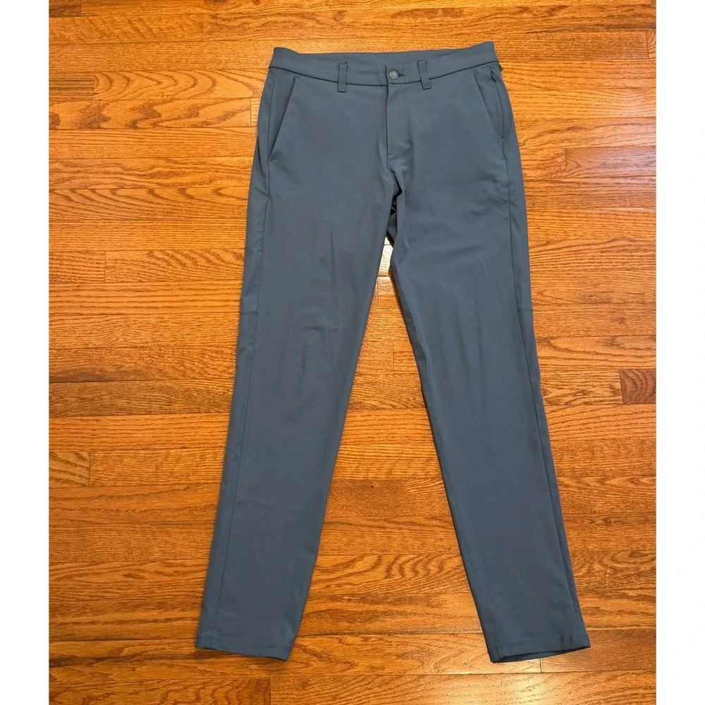 Lululemon Commission Pants Men 30x31 Iron Blue Slim Golf Chino Trousers LM5AFZS